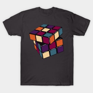 Rubik's cube in shades of retro colors T-Shirt